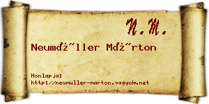 Neumüller Márton névjegykártya